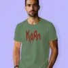 Image of Music inspired design Half Sleeve t-shirt | Korn Pastel Green