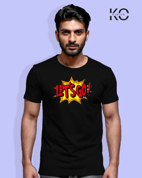 Image of Comic inspired design half sleeve t-shirt | Lets Go Black