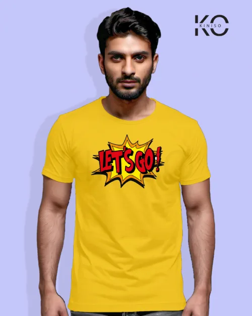 Image of Comic inspired design half sleeve t-shirt | Lets Go Yellow