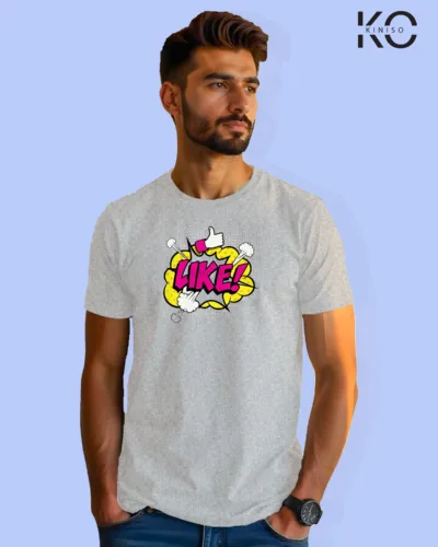 Image of Comic inspired design half sleeve t-shirt | Like Grey