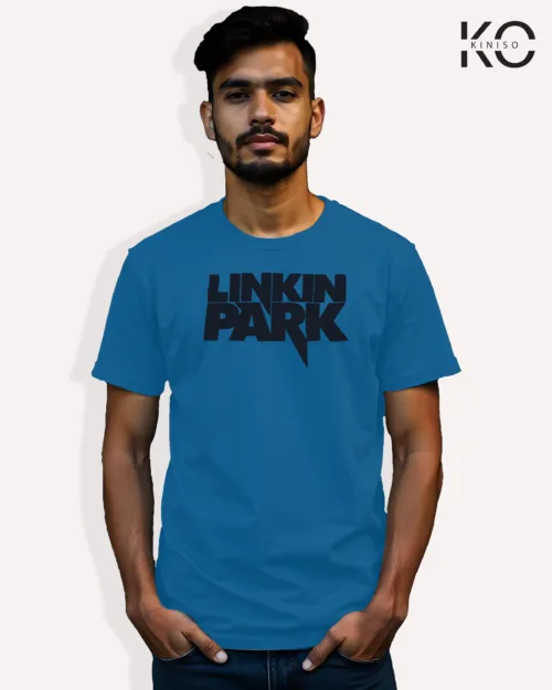 Image of Music inspired design Half Sleeve t-shirt | Linkin Park Name Blue