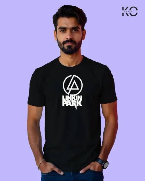 Image of Music inspired design Half Sleeve t-shirt | Linkin Park logo Black