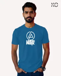 Image of Music inspired design Half Sleeve t-shirt | Linkin Park logo Blue