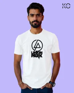 Image of Music inspired design Half Sleeve t-shirt | Linkin Park logo White