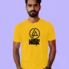 Image of Music inspired design Half Sleeve t-shirt | Linkin Park logo Yellow