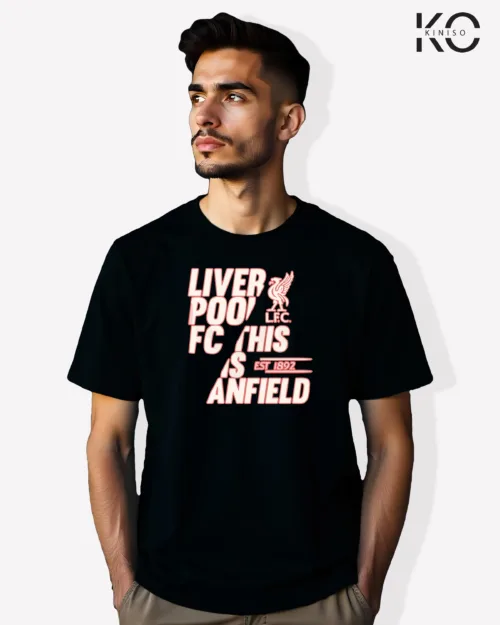 Image of Football inspired design half sleeve t-shirt | Liverpool Anfiled Black