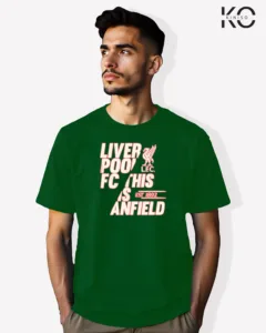 Image of Football inspired design half sleeve t-shirt | Liverpool Anfiled Bottle Green