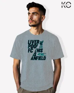 Image of Football inspired design half sleeve t-shirt | Liverpool Anfiled Grey