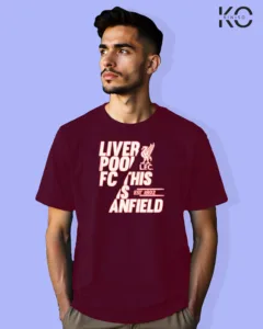 Image of Football inspired design half sleeve t-shirt | Liverpool Anfiled Maroon