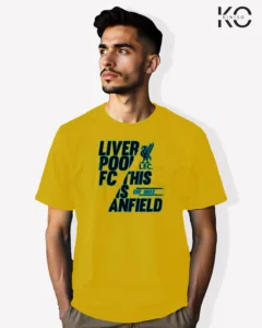 Image of Football inspired design half sleeve t-shirt | Liverpool Anfiled Yellow