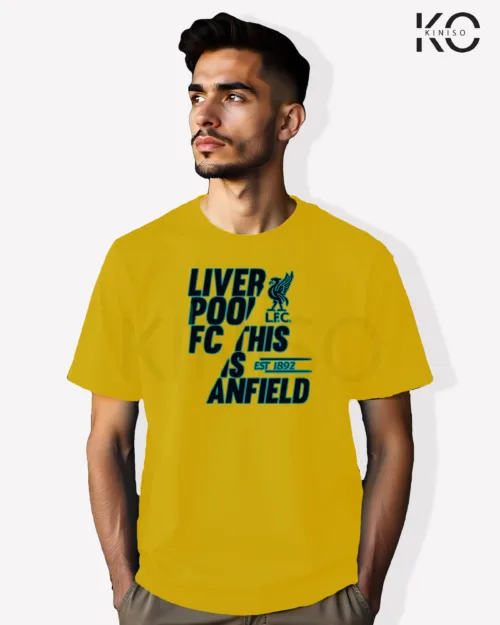 Image of Football inspired design half sleeve t-shirt | Liverpool Anfiled Yellow