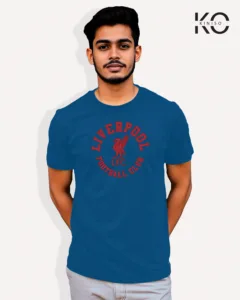 Image of Football inspired design half sleeve t-shirt | Liverpool Blue