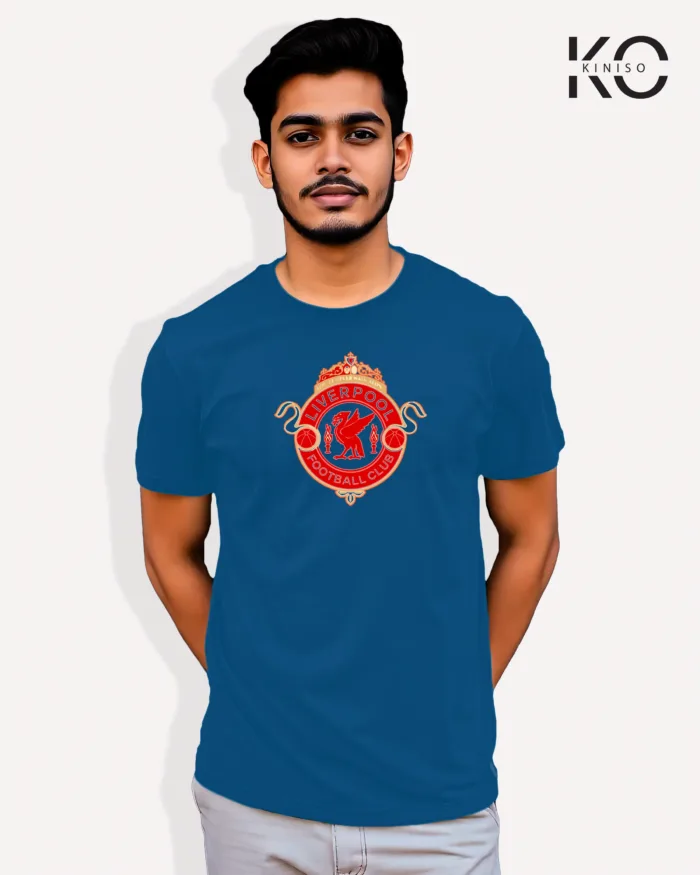 Image of Football inspired design half sleeve t-shirt | Liverpool FC Blue