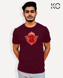 Image of Football inspired design half sleeve t-shirt | Liverpool FC Maroon