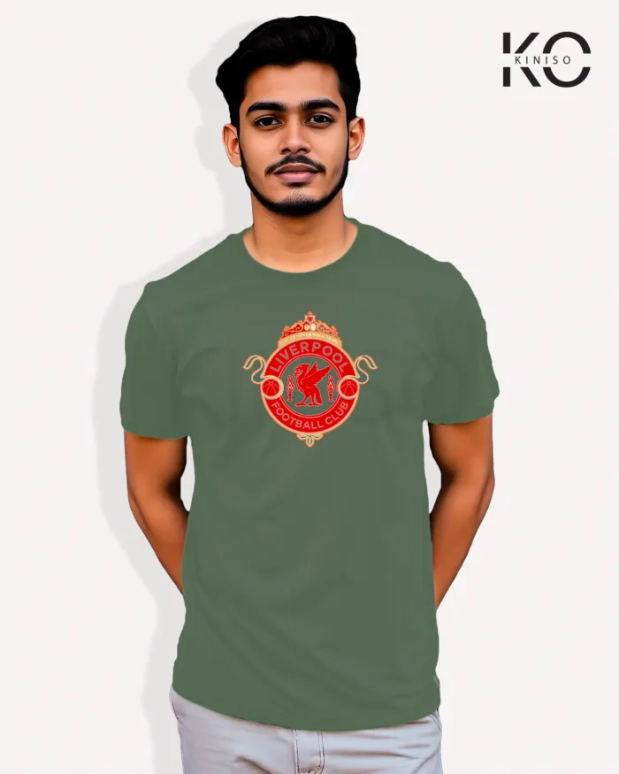 Image of Football inspired design half sleeve t-shirt | Liverpool FC Pastel Green