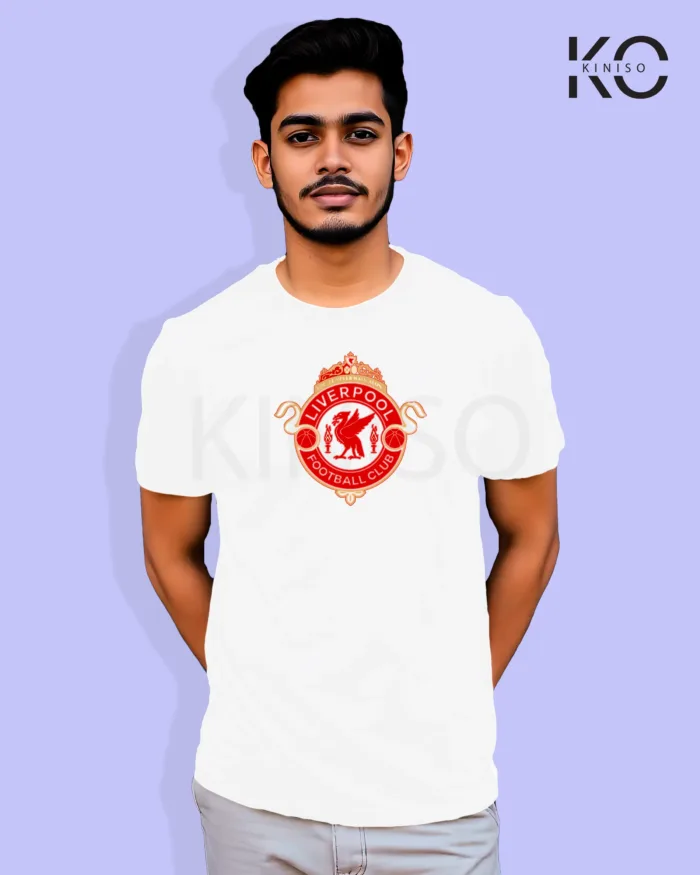 Image of Football inspired design half sleeve t-shirt | Liverpool FC White