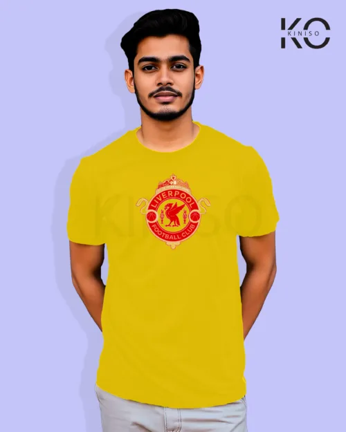 Image of Football inspired design half sleeve t-shirt | Liverpool FC Yellow