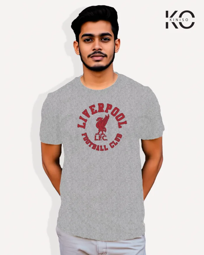 Image of Football inspired design half sleeve t-shirt | Liverpool Grey