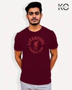 Image of Football inspired design half sleeve t-shirt | Liverpool Maroon