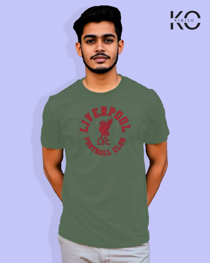 Image of Football inspired design half sleeve t-shirt | Liverpool Pastel Green