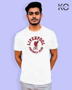 Image of Football inspired design half sleeve t-shirt | Liverpool White