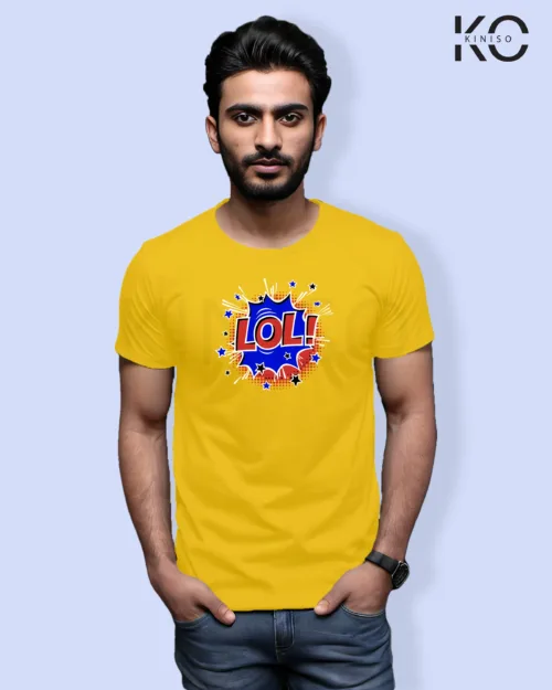 Image of Comic inspired design half sleeve t-shirt | LoL Yellow