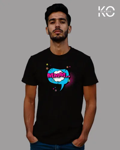 Image of Comic inspired design half sleeve t-shirt | MMM Black
