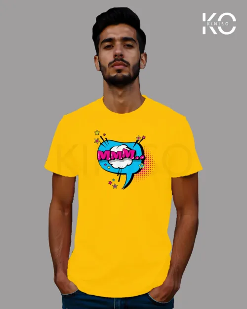 Image of Comic inspired design half sleeve t-shirt | MMM Yellow