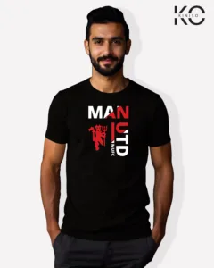 Image of Football inspired design half sleeve t-shirt | Man United Black