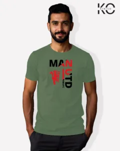 Image of Football inspired design half sleeve t-shirt | Man United Pastel Green