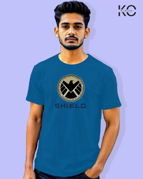 Image of Movie and TV Show inspired design Half Sleeve t-shirt | Marvel SHIELD Blue