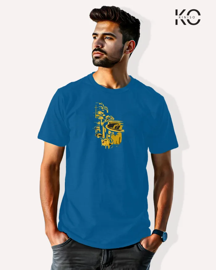 Image of Music inspired design Half Sleeve t-shirt | Music Fest Blue