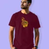 Image of Music inspired design Half Sleeve t-shirt | Music Fest Maroon
