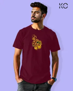 Image of Music inspired design Half Sleeve t-shirt | Music Fest Maroon