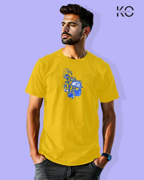 Image of Music inspired design Half Sleeve t-shirt | Music Fest Yellow