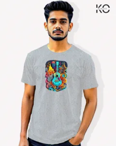 Image of Music inspired design Half Sleeve t-shirt | Music Festival Grey