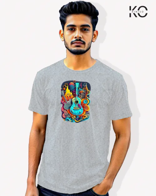 Image of Music inspired design Half Sleeve t-shirt | Music Festival Grey