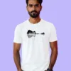 Image of Music inspired design Half Sleeve t-shirt | Nature Guitar White