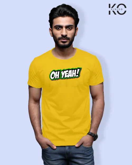 Image of Comic inspired design half sleeve t-shirt | Oh Yeah Yellow