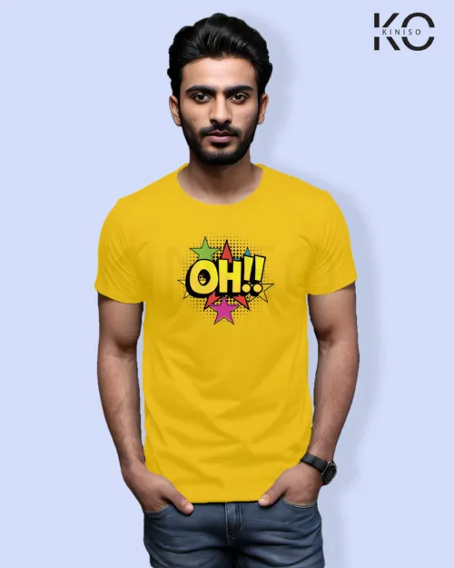 Image of Comic inspired design half sleeve t-shirt | Oh!!! Yellow