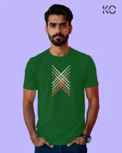 Image of Music inspired design Half Sleeve t-shirt | Pad Sticks Bottle Green