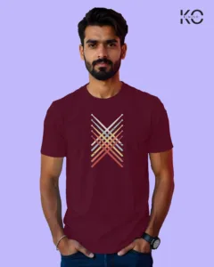 Image of Music inspired design Half Sleeve t-shirt | Pad Sticks Maroon