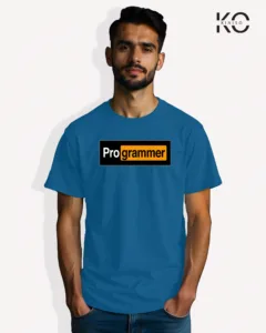 Image of Engineer and tech inspired design half sleeve t-shirt | Pro grammer Blue