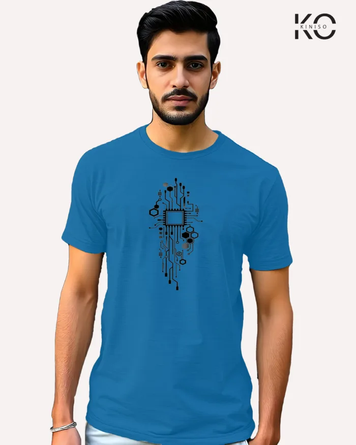 Image of Engineer and tech inspired design half sleeve t-shirt | Processor Black