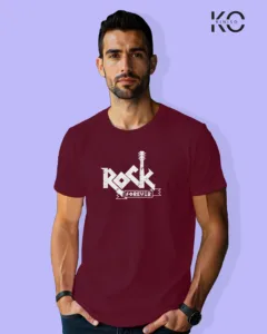 Image of Music inspired design Half Sleeve t-shirt | Rock Maroon