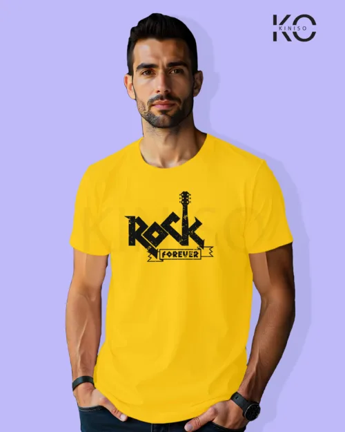 Image of Music inspired design Half Sleeve t-shirt | Rock Yellow