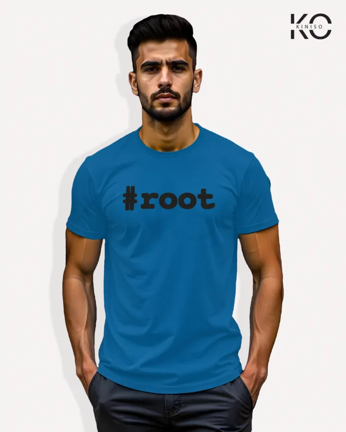 Image of Engineer and tech inspired design half sleeve t-shirt | Root Blue