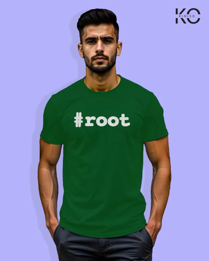 Image of Engineer and tech inspired design half sleeve t-shirt | Root Bottle Green