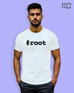 Image of Engineer and tech inspired design half sleeve t-shirt | Root White