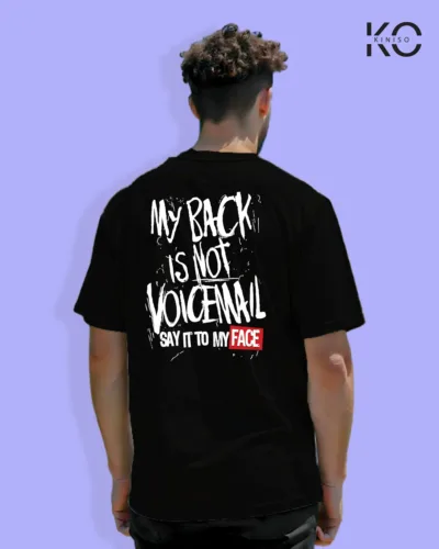 Image of Graffiti inspired design black color Drop Shoulder t-shirt with Say it on my face that print for hip hop lovers